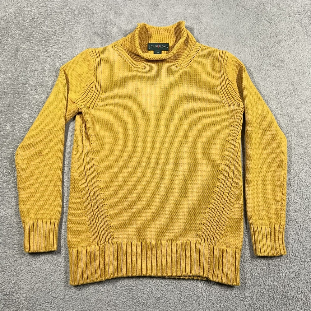 J.Crew Rollneck Sweater Womens XS Extra Small Knit Yellow Stretch